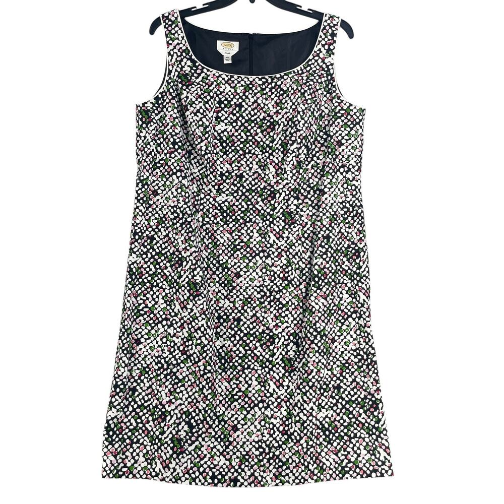 Talbots Navy Multicolor Sleeveless Scoop-Neck Midi Dress